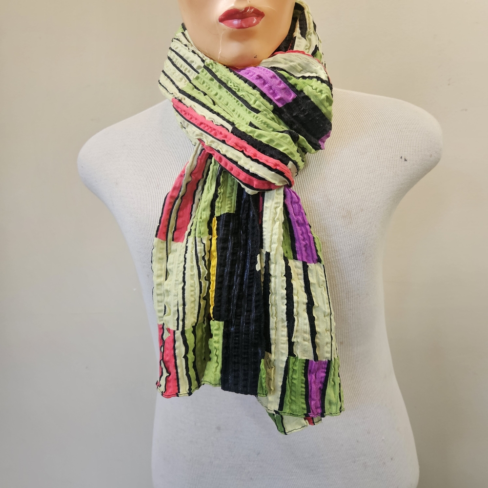Copper Key Multicolor Scarf Approximately 70" x 13.5" Made in India